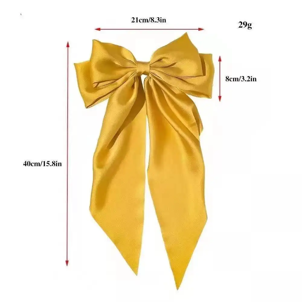 Long Tail Bows Clip for Girls Women Large Solid Hot Sale Fashion Women Accessories Hair Ribbon Bow Party Wedding