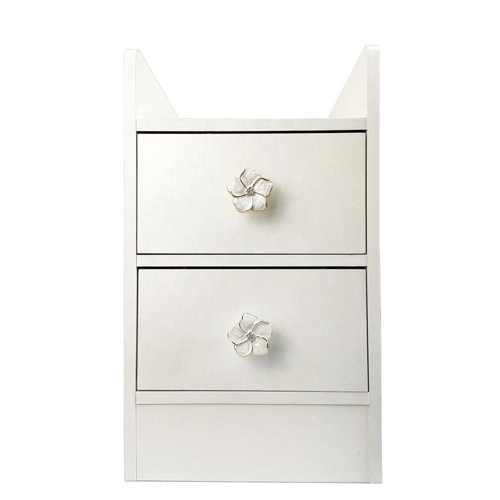 enamel flower drawer knobs cabinet handle M4 screw