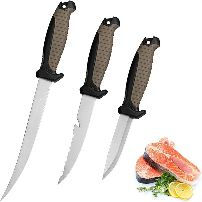 Professional Finished 4/5/7inch Blade Outdoor Fish Filleting Knife Fish Cutting Knife