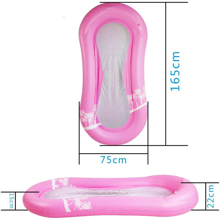 Inflatable Pool Lounger hammock mesh water float pool chair with Pillow floating bed lounge water air mattress