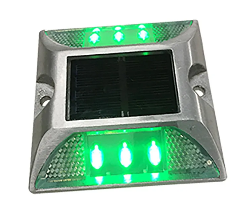 Круглый алюминиевый дорожный маркер с защитой от дорожного движения Ip68, мигающий светодиодный светильник на солнечной батарее, светоотражающий дорожный шип «кошачий глаз»