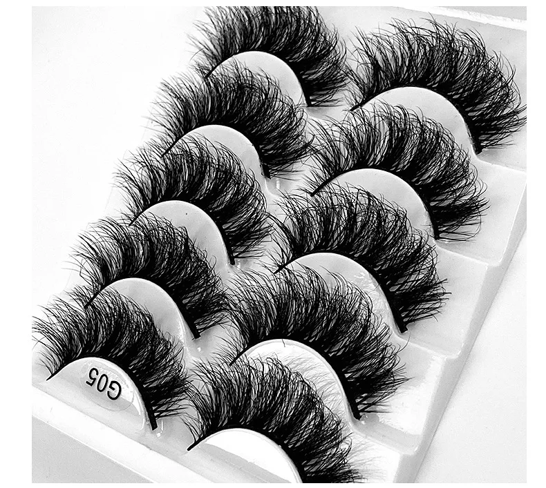 5 Pairs 3D Faux Mink Eyelashes Dramatic Natural Long False Eyelashes Dramatic Fake Lashes Makeup Eyelashes Extension
