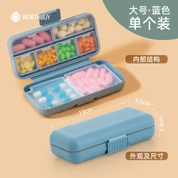 WORTHBUY Double-layer Sealed Medicine Storage Box 8-compartment Portable Travel Pill Case
