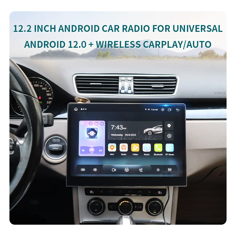 New Arrival 12.2 Inch 2 Din Universal Android 12 Car Radio 4+64GB/8+128GB 8Core Navi Car Multimedia Player