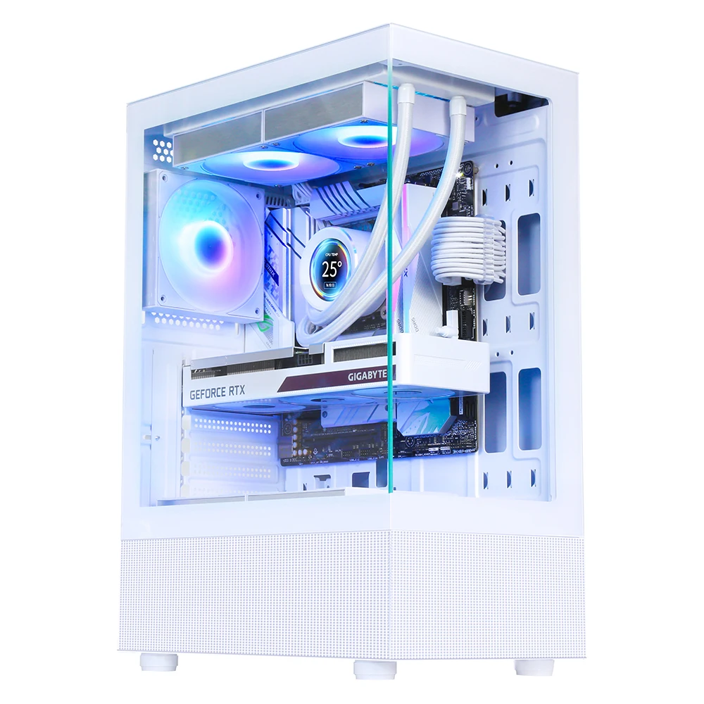 SAMA Steel+Tempered glass Wholesale Gaming Computers with magnetic dust-filter Full Tower PC Case Scientific Cooling ATX Case