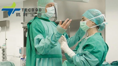 Customized Hospital Uniforms EN13795 Standard Reusable Surgical Gown