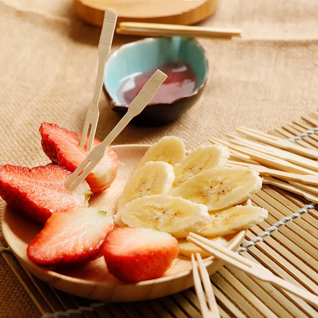 Fruit Fork Top Quality Mini Bamboo Fork Food Grade 0.7*10cm Fruit Snacks Fork Use