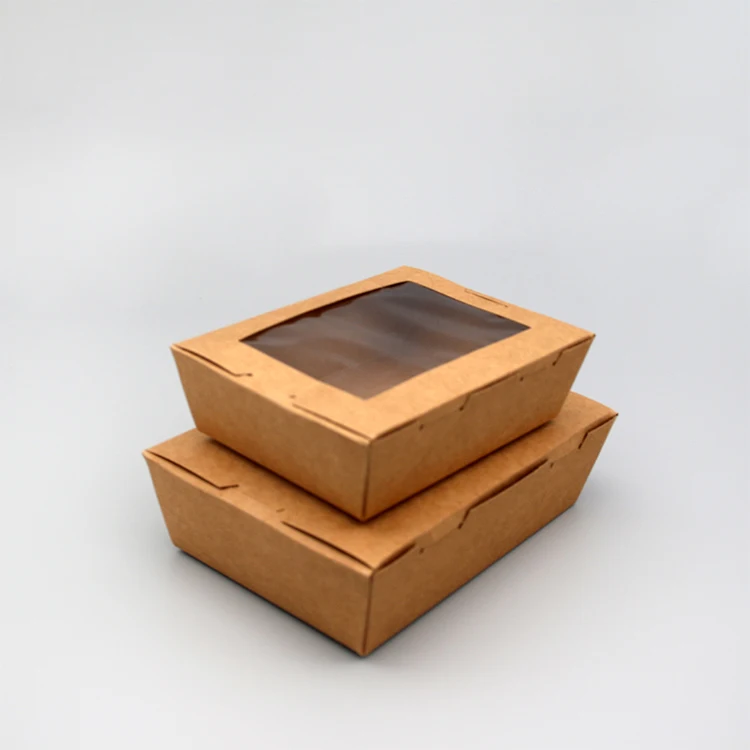 Wholesale Different Sizes  Display Window Kraft Paper Food Packaging Moon Cake Dessert Box With  Window