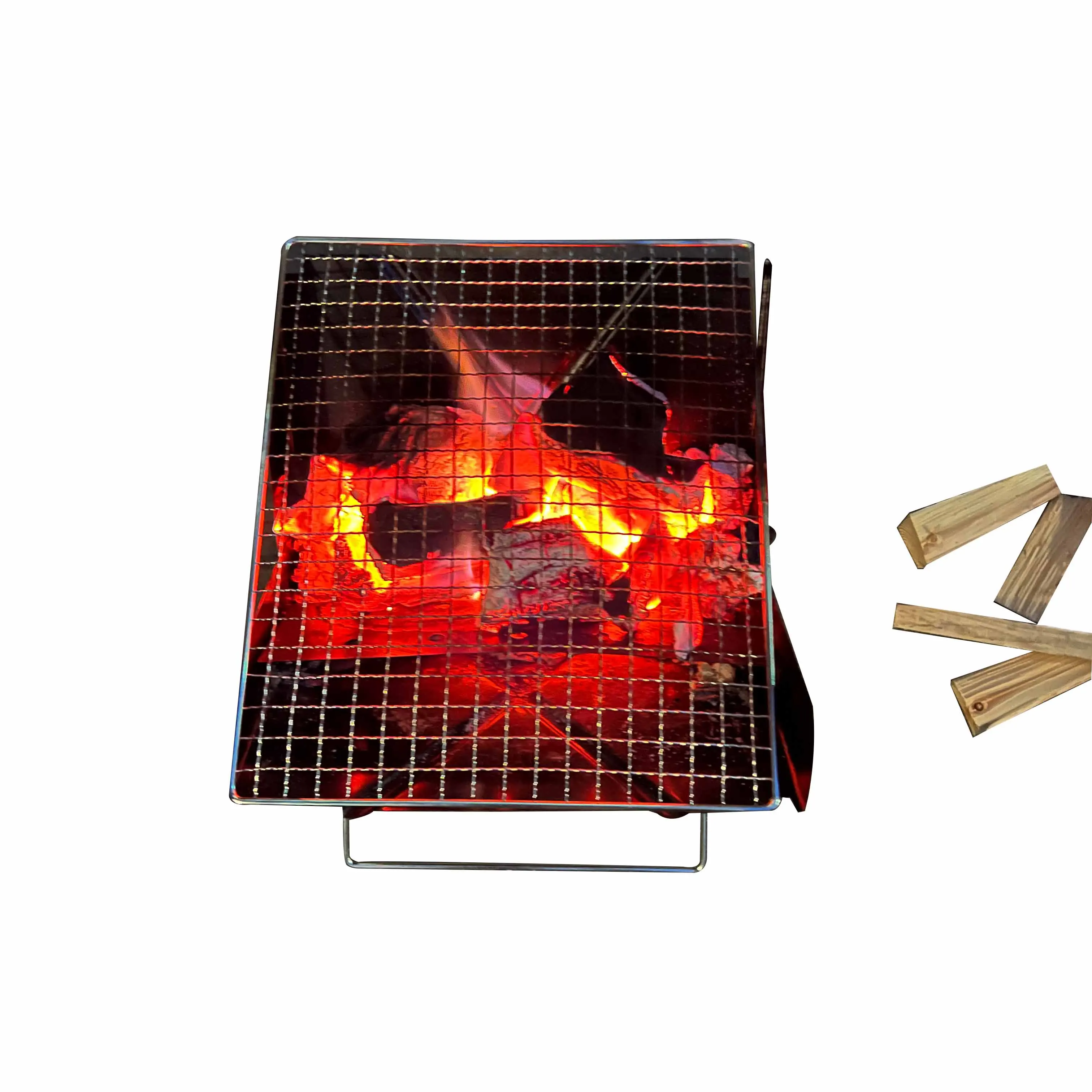 Folding grill outdoor portable barbecue oven camping  BBQ rack charcoal wood stove