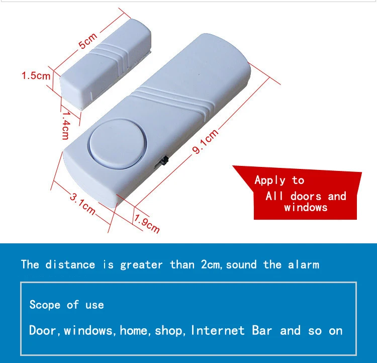 Door Window Wireless Burglar Alarm Door Magnetic Alarm Household Safety Equipment Door Window Vibration Sensor Alarm