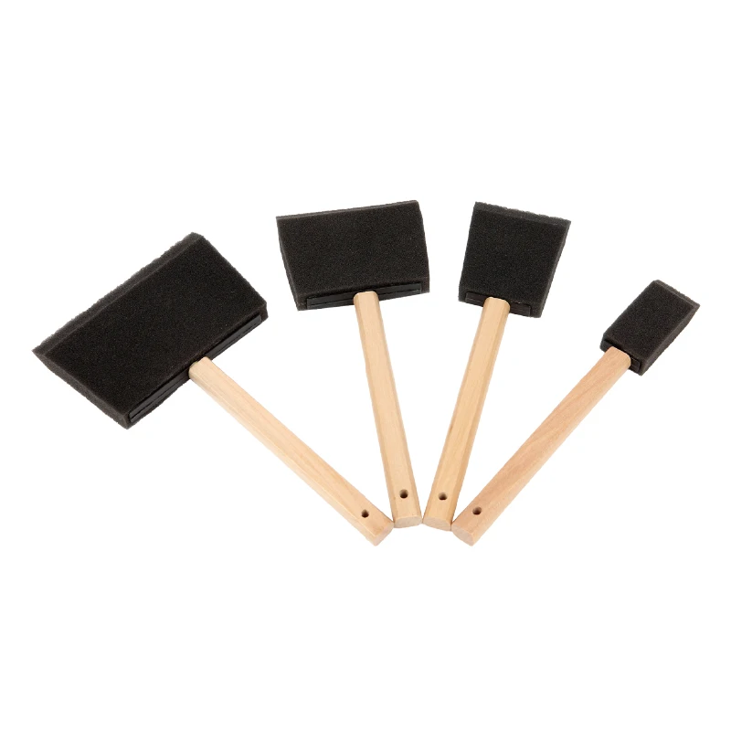 MSN foam paint brush for kids sponge wooden handle brushes set picasso paint brush