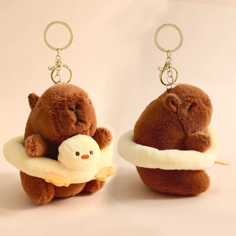 Xun Xin Kawaii Plush Capybara Keychain Cute Bag Pendant Hanging Ornaments Stuffed Animals Doll Toy Birthday Gifts Car Key Ring