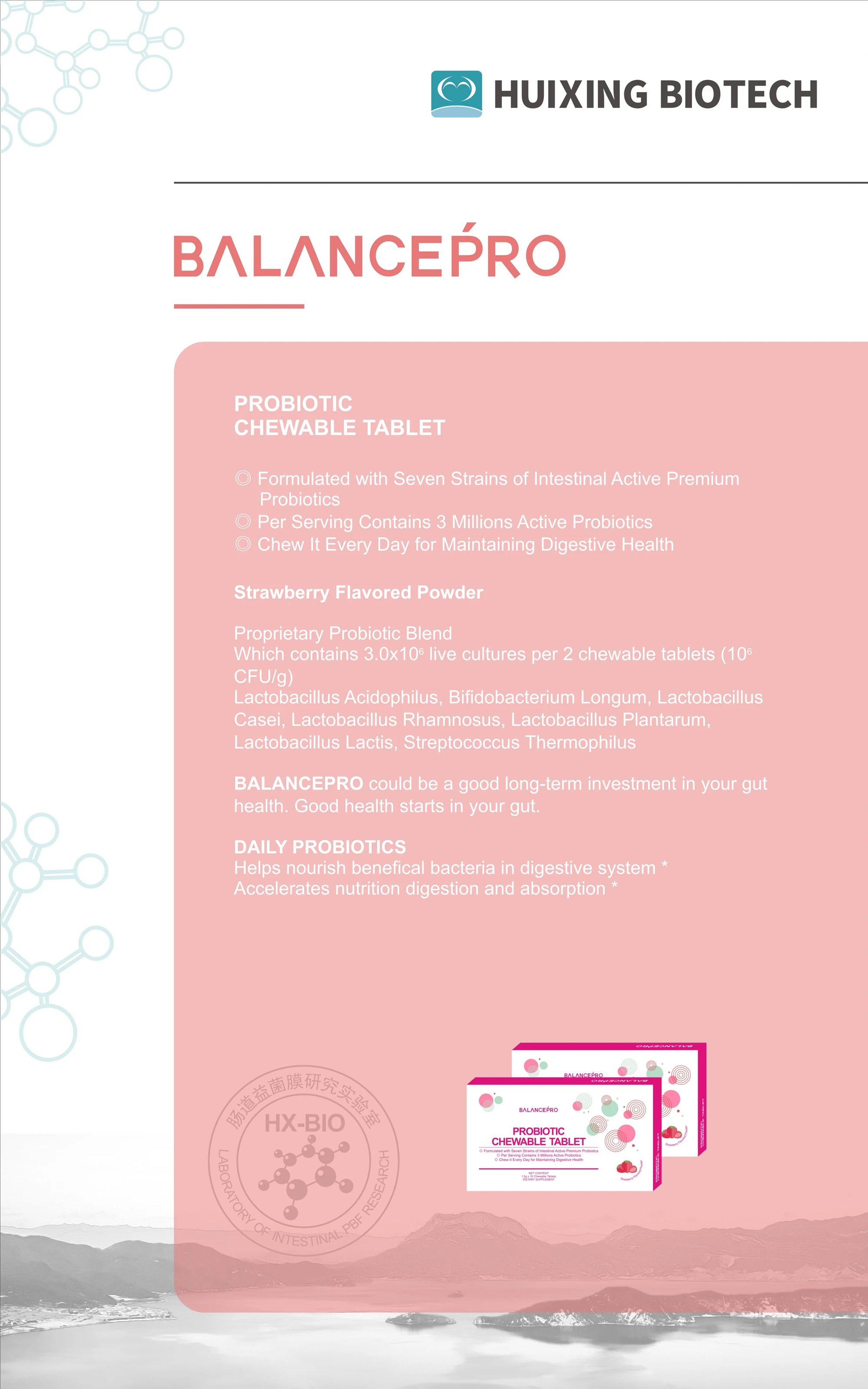 Natural Probiotic Food Supplement Chewable Tablet Candy for Children ODM & OEM Service Private Label Best Gastrointestinal Care