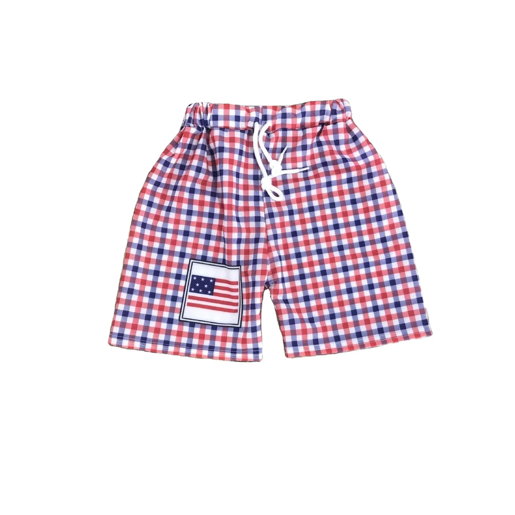 Independence Day clothing Children clothing wholesale plaid national flag printing swimming trunks