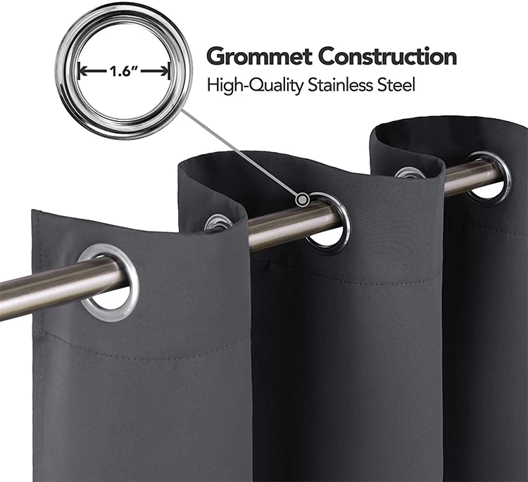 Plain Blackout Curtains Top Seller Solid Color Living Room 100% Polyester Flat Window High Shading(70%-90%) Grommet Woven