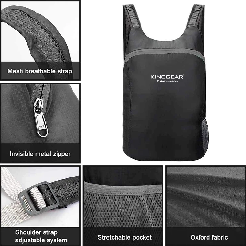 Outdoor Sport Climbing Camping Foldable Lightweight Shoulder Bag 15-20L Small Packable Backpacks Hiking Backpack