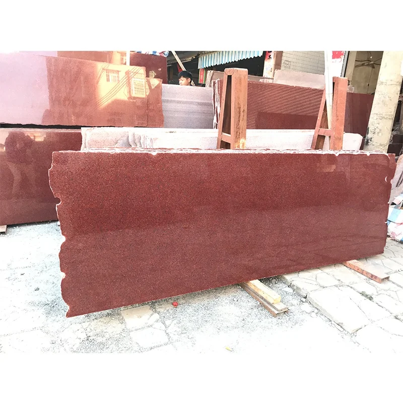 Factory India Price Polished Rough Outdoor Floor Tiles Kitchen Countertop Ruby Red Polished Granite Slabs