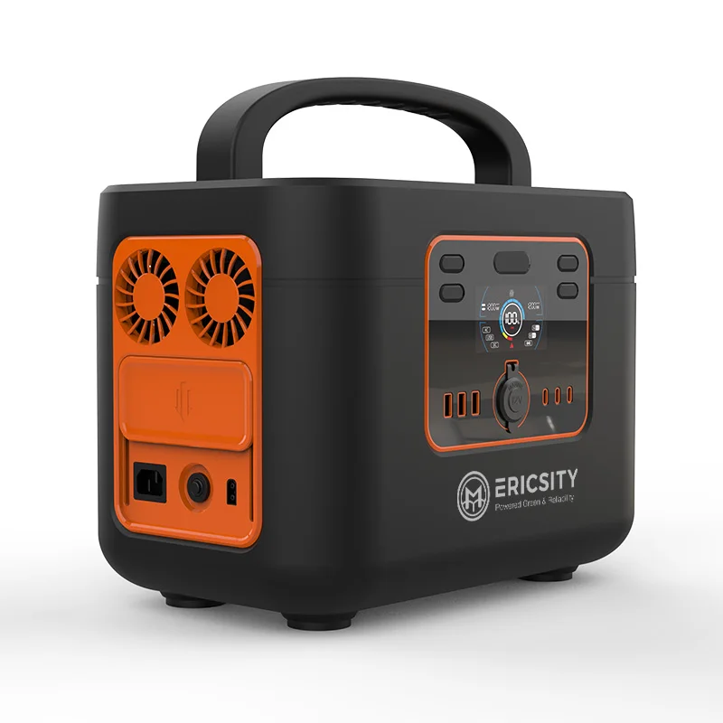 Ericsity 110V 220V Lithium Battery Off Grid Portable Solar Generator 700W 1200W  Portable power station