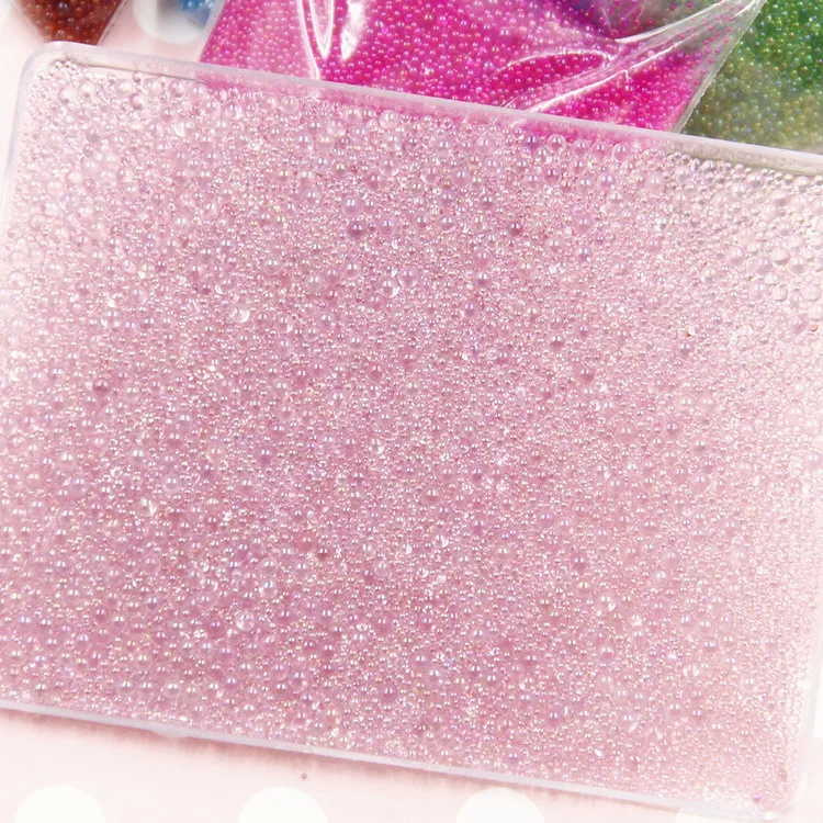 High Quality Transparent Color Round Shape Acrylic Beads 0.8-3mm Colorful Bubbling Beads Diy Decoration