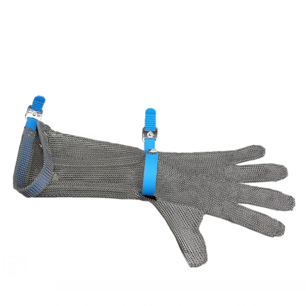 Ant Cut 9 Level EN1082 Chainmail Work Meat Cutting Hand Protect Long Sleeve Stainless Steel Metal Mesh Gloves for Butcher