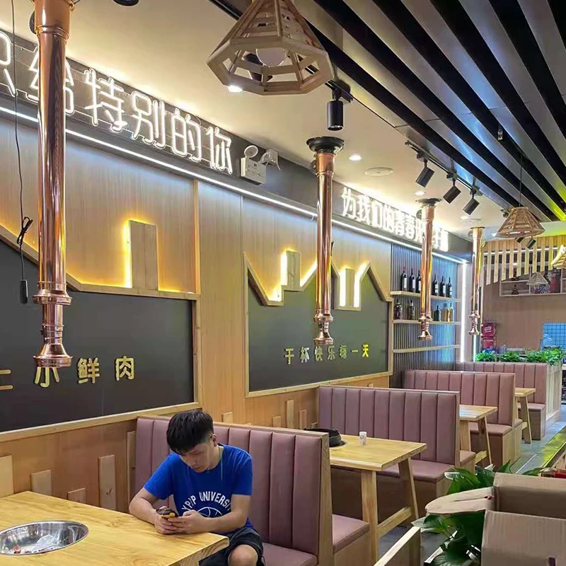 Restaurant Commercial Indoor Bbq Grill Hard Tube Smoke Exhaust Pipe Telescopic Korean Bbq Exhaust For barbecue Grill