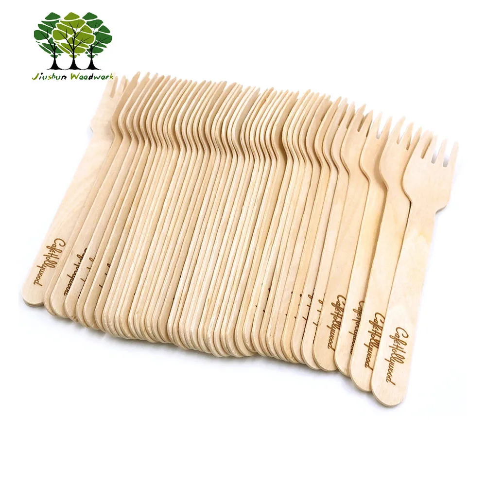 Biodegradable bulk birch wood spoon / forks / knives wooden cutlery