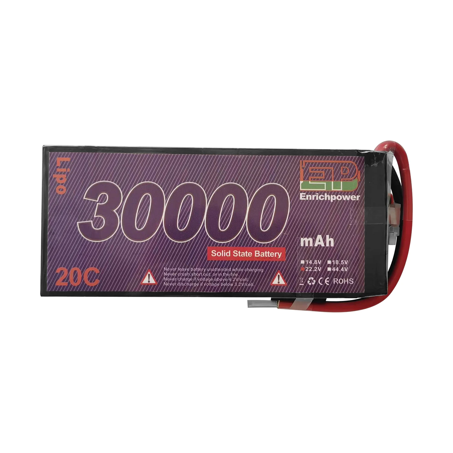 Новая технология перезаряжаемый твердотельный Lipo 6S 12S 13S 14S 24S 16000 мАч 22000 27000 30000 Дрон с длительным сроком службы