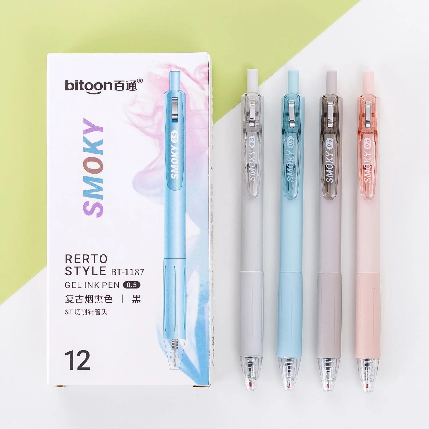 Wholesale 0.5mm Black Gel Pens Custom Cartoon Neutral Morandi Design Smooth Writing Retractable Pens Assorted Colors Popular