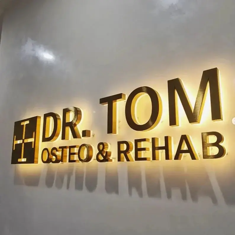 Custom 3D Business Sign 3D Metal Sign Custom Sign  Backlit Logo  For Company Wall Logo Signboard