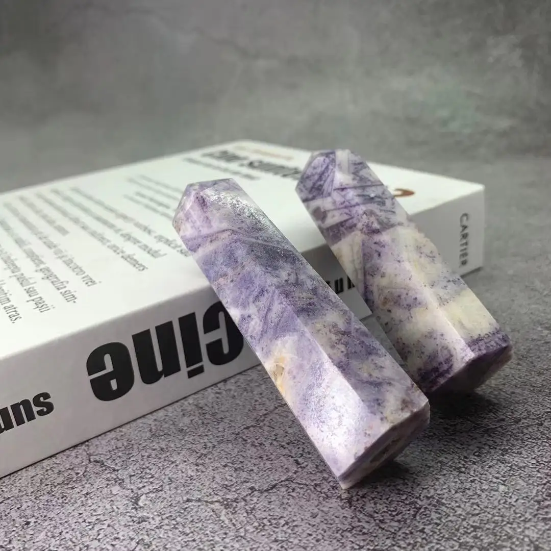 Wholesale Natural Gemstone Purple Crystals Healing Stones Violet Jasper Crystal Point Wand