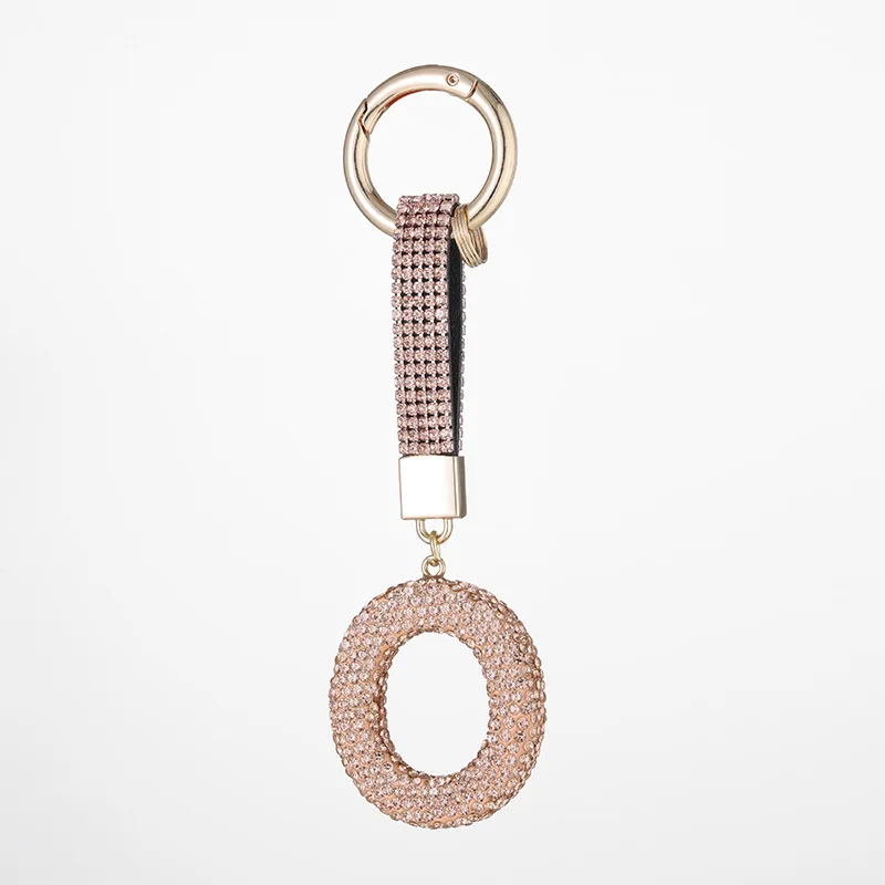 Water drill alloy key ring couple luxury key chain Bling Bling letter key ring car mobile phone package pendant accessories