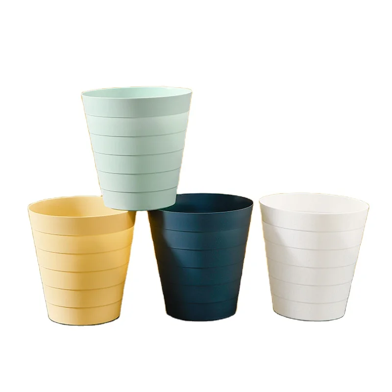 6L Stylish drawing room Kitchen office Bathroom Round Large Capacity Minimalist Plastic Trash Can Garbage Container
