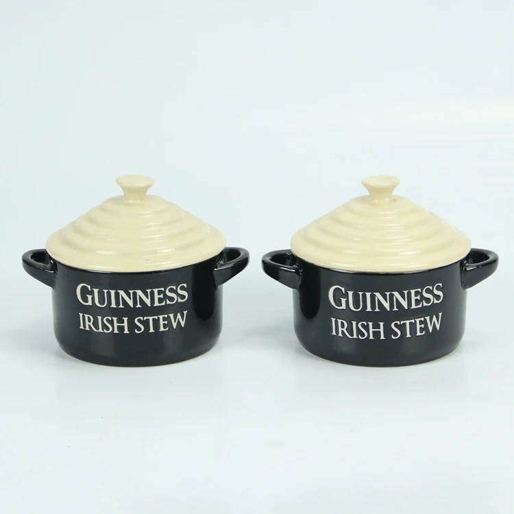 Porcelain Set  Pot And Food Nordic Hot Double Ear Handle Lid Bowls Ceramic Soup Bowl