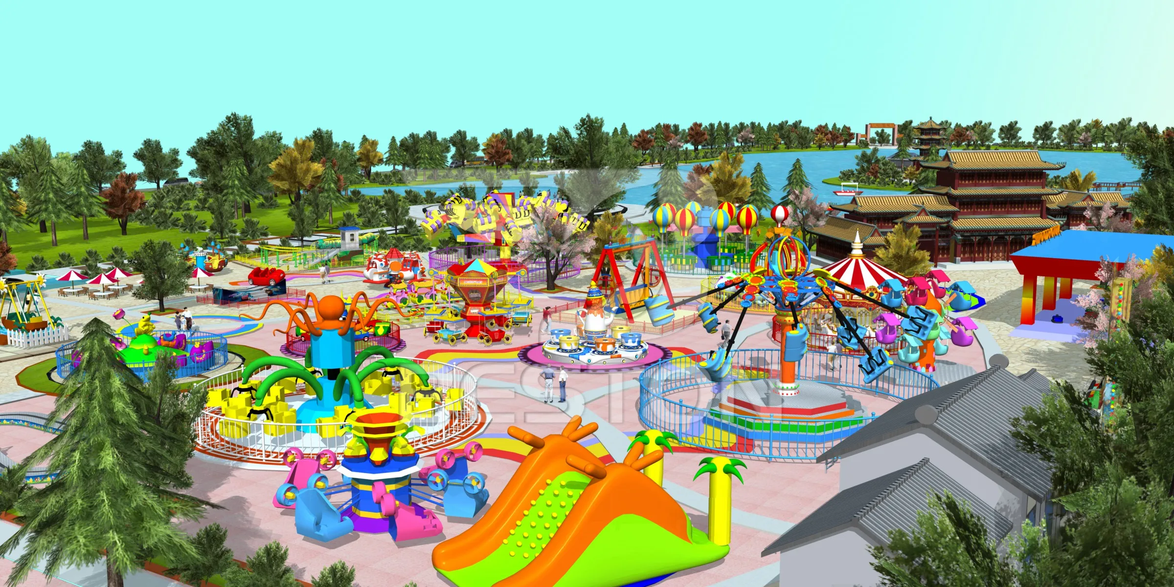 Customized Outdoor Playground Amusement Park Equipment Sets Project Design Plan