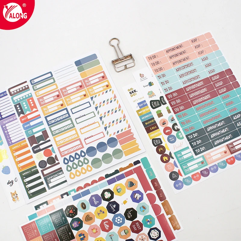 YALONG-Monthly Planner Stickers for Productivity and Fun Planning - Perfect Sticker Accessories for Daily Calendar and Journal
