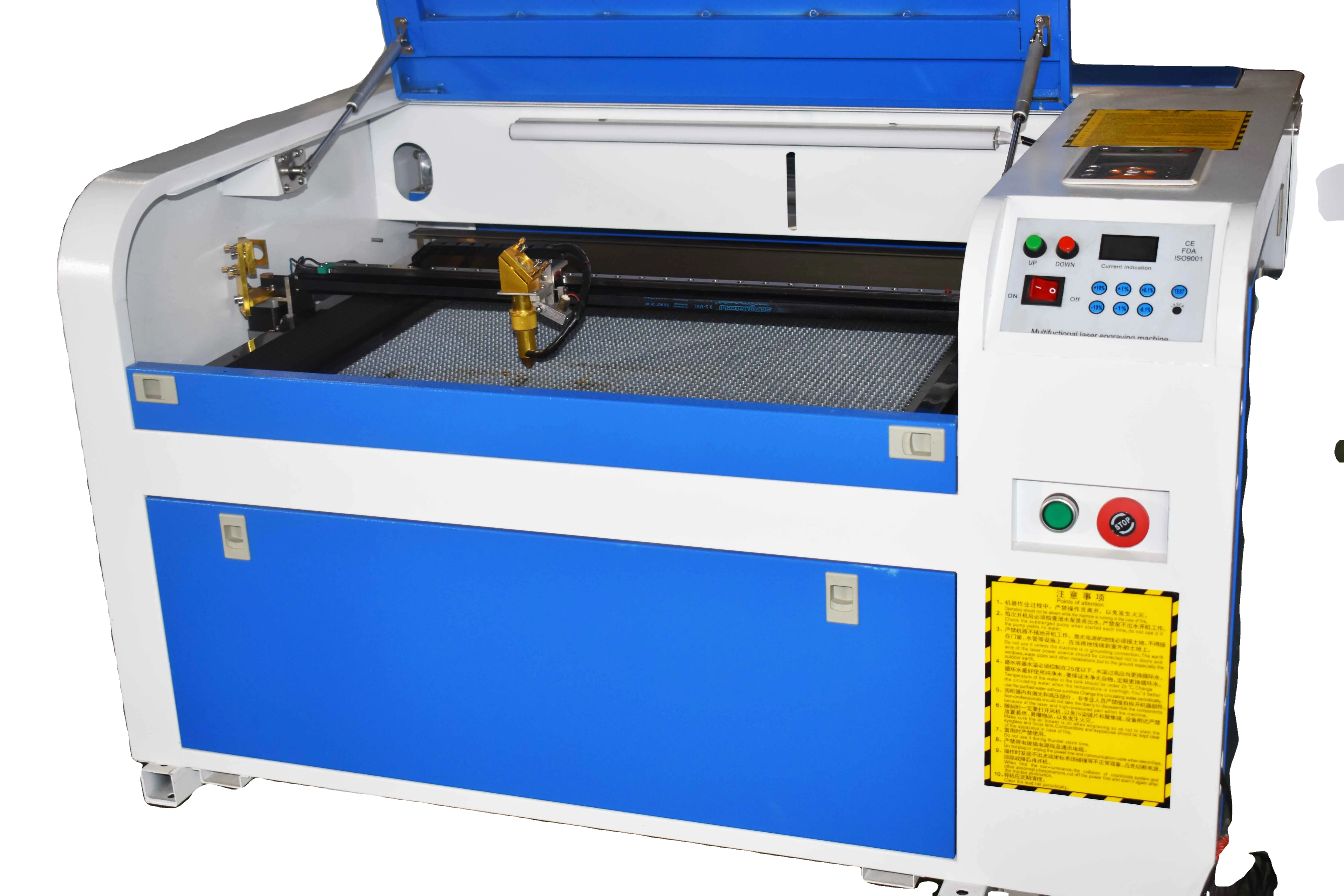 
New Design 80w carbon dioxide CO2 label laser head engraving cutting machine 4060 