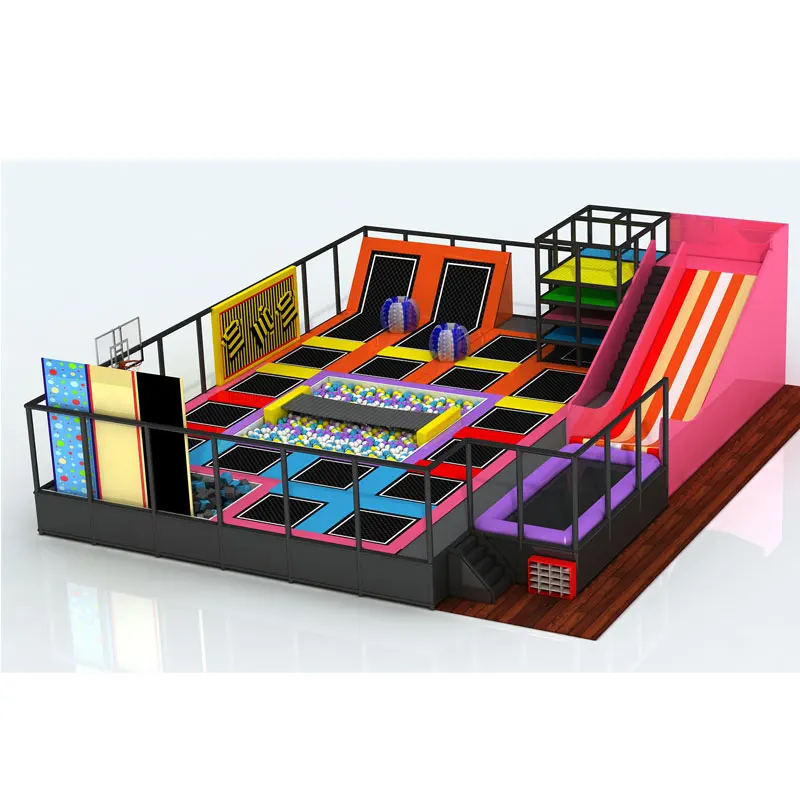 Professional Customized Commercial Indoor Trampoline Park Equipment Free Jump Soft Edged Outdoor Playground for sale