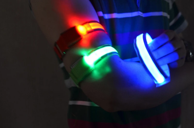 Night Light Flash Warning Arm Belt Bike LED Safety Sports Reflective Belt Nylon Strap Wrap LED Party Luminous Bracelet Armband