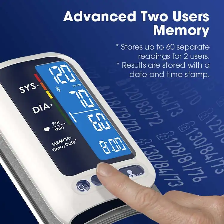 TRANSTEK Blue Tooth Health Automatic Heart Rate BP Machine Digital Nylon Arm BP Cuff Blood Pressure Monitoring Device with App