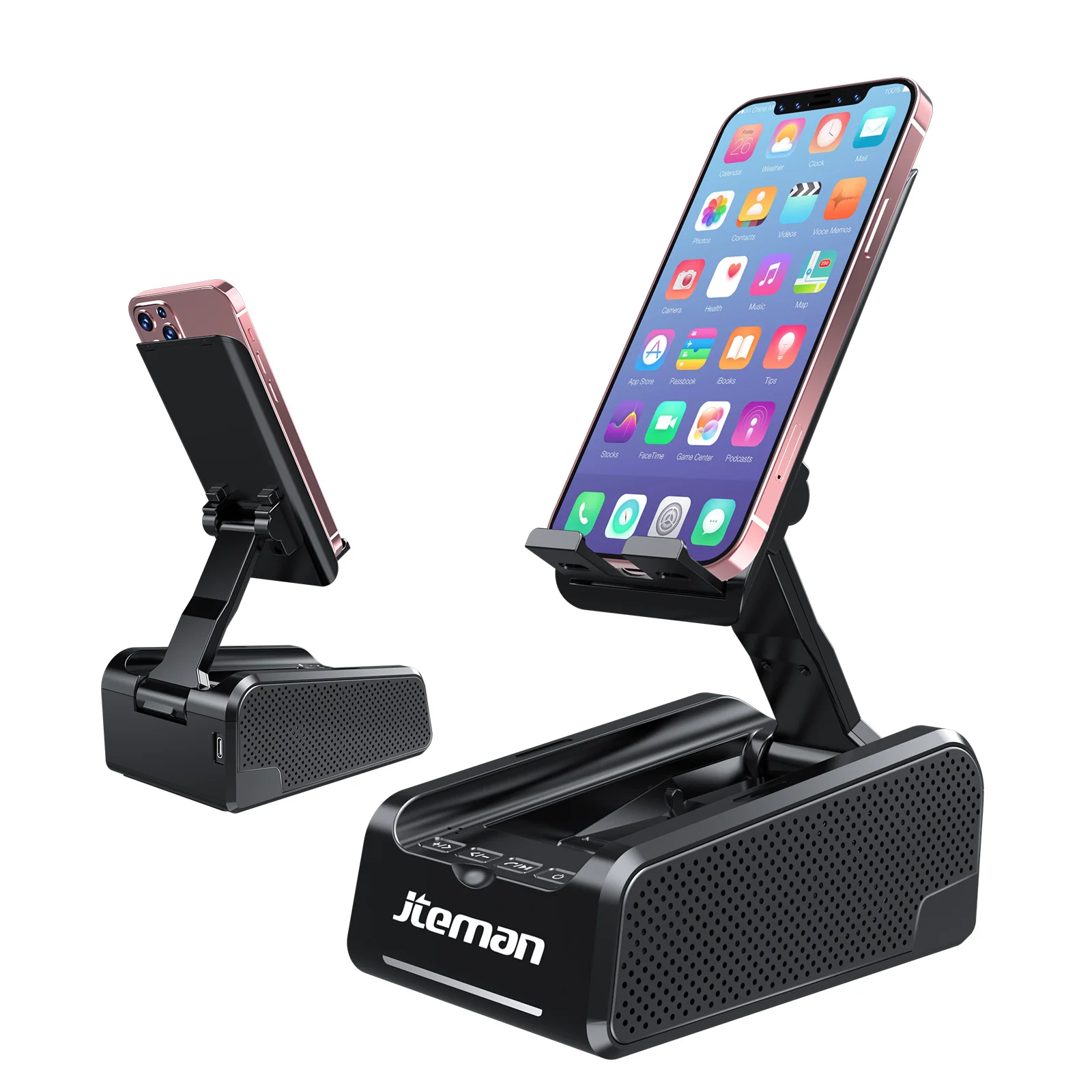2023 Newest Arrivals Portable Mini 2 in 1 Table Mobile Phone Bluetooth Speaker Stand Holders