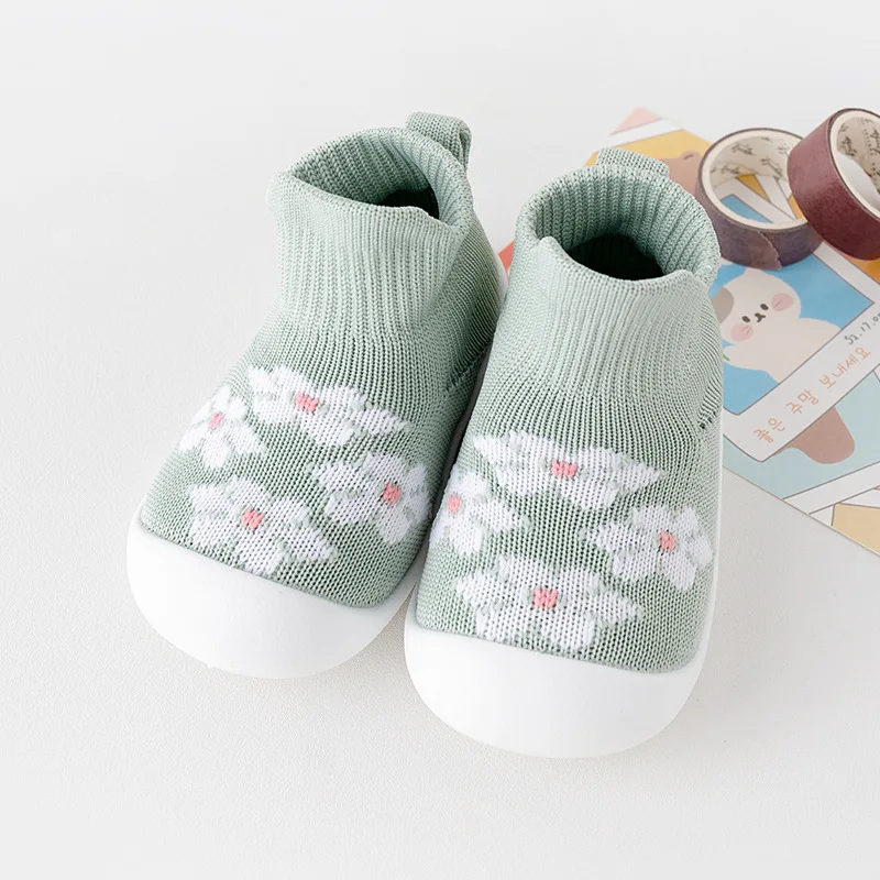 2024 Baby Boy Girl Non-Skid Infant Walking Shoes Breathable Elastic Sock Shoes with Memory Sole Protect Toes Outdoor Sneakers