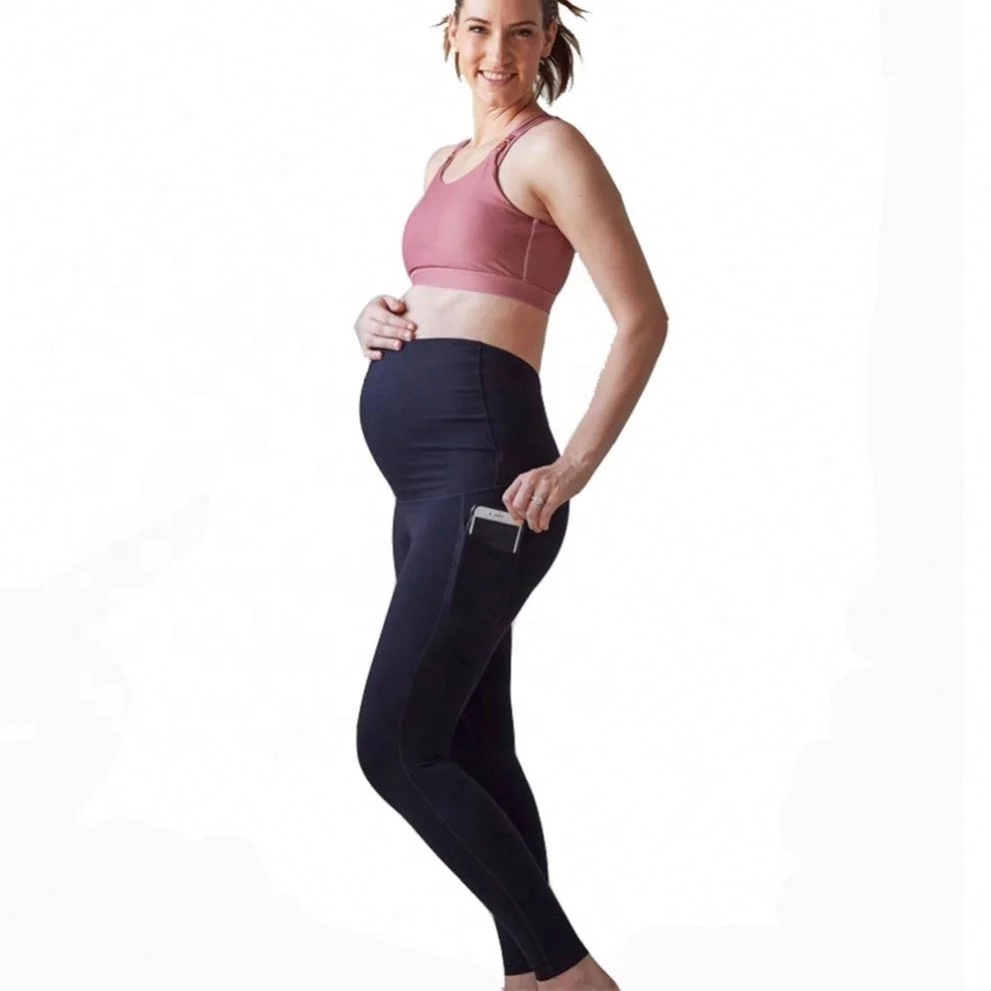  DR.G.TC High Quality Women Black Organic Pregnant Maternity Gym Yoga Leggings