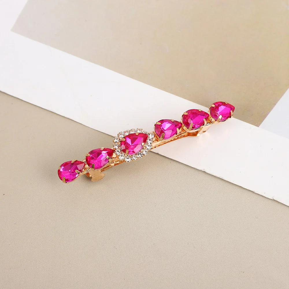 Retro Baroque Crystal clips hair accessories Gem Hairpins Rhinestone Velvet hair Barrettes Luxury Women Crystal Hairpin