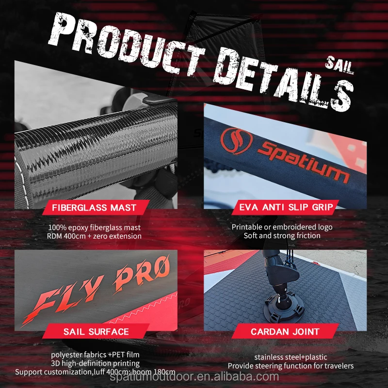 Spatium Professional Factory OEM Inflatable SUP Wind Sail Windsurfing Boards Customized size for sale