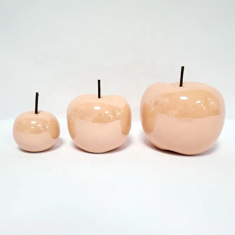 
Porcelain White Home Decoration Pieces Ceramic Apple Figure 