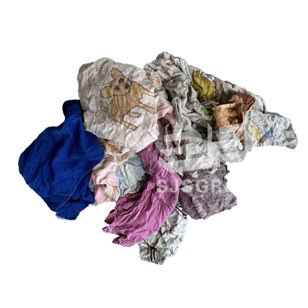 Free Sample 100% recycled Colored Mixed Rags Coloured Terry Towel Rags 10Kg Bag for Cleaning