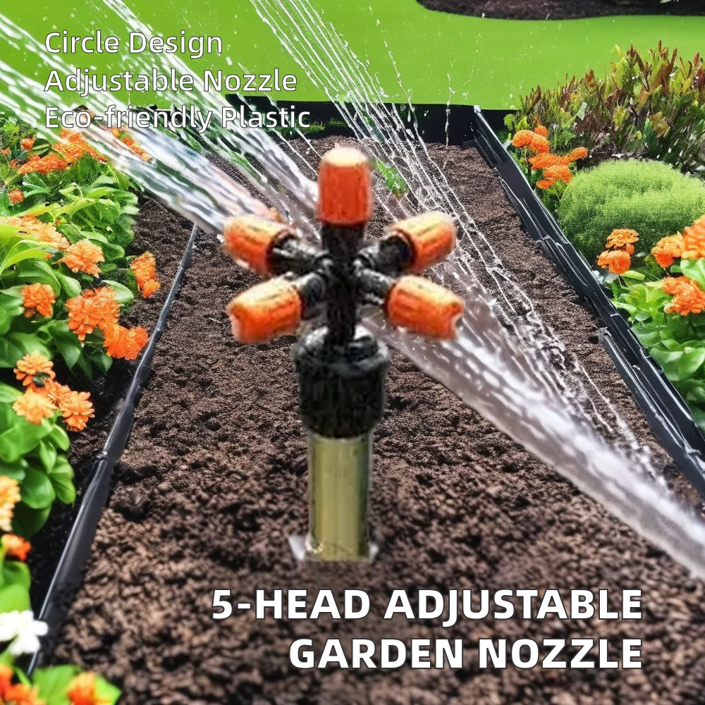 Manufacturer-Supplied 5-Head Adjustable Garden Spray Nozzle Greenhouse Automatic Nebulized Irrigation Sprinkler Durable Plastic