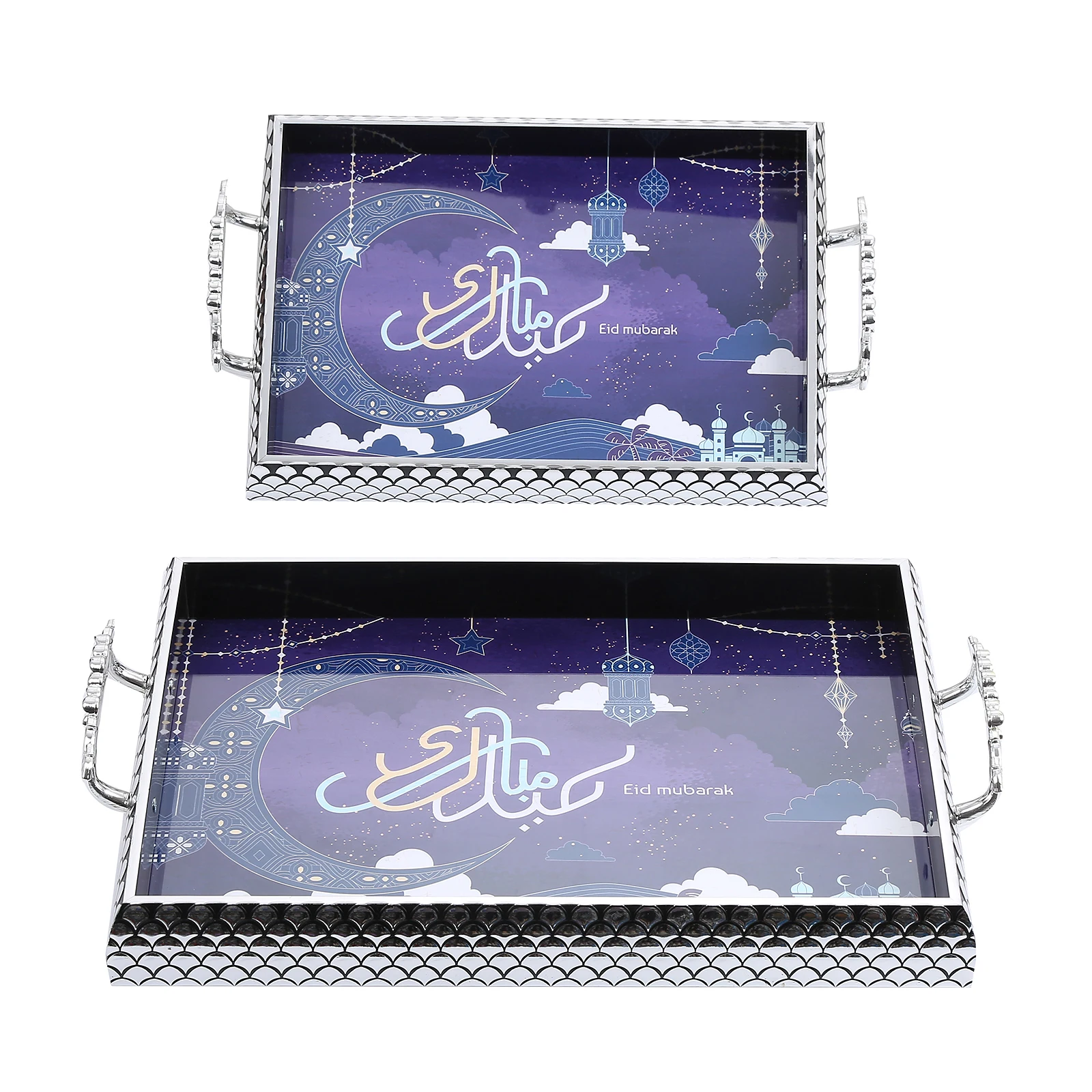 2021 Eid Mubarak Fish Scales Ramadan Muslim Mis East  Food Tray For Hotel Restaurant Home Gift serving tray with handle