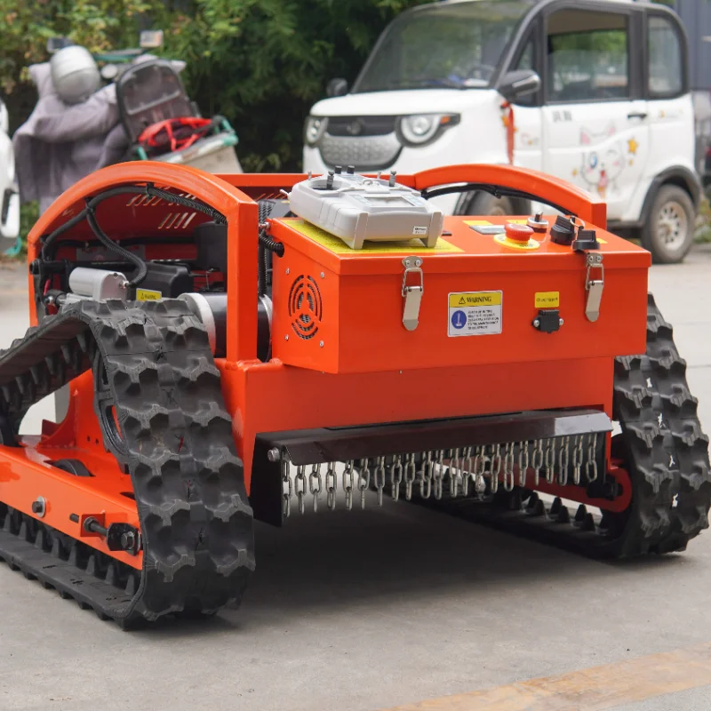 Small Garden Crawler Lawn Mower Crawler Cross Country Tank Lawn Mower Hybrid Automatic Lawn Mower 500mm 600mm 800mm