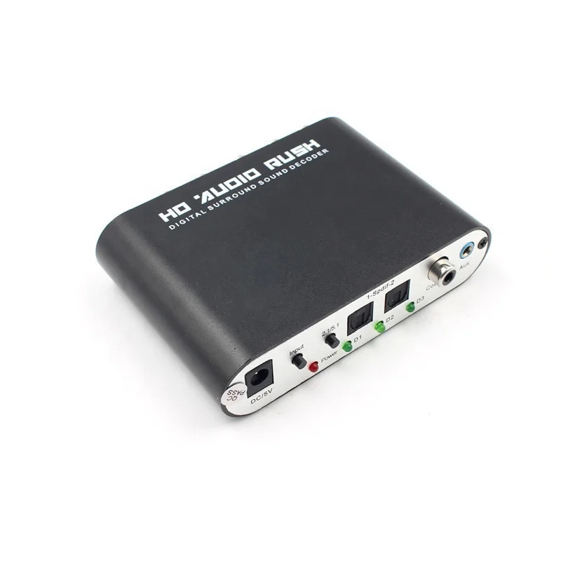 Latest 5.1 Audio Decoder converter PC-USB Soundcard RCA SPDIF Coaxial Optical 5.0 receiver Volume USB music player